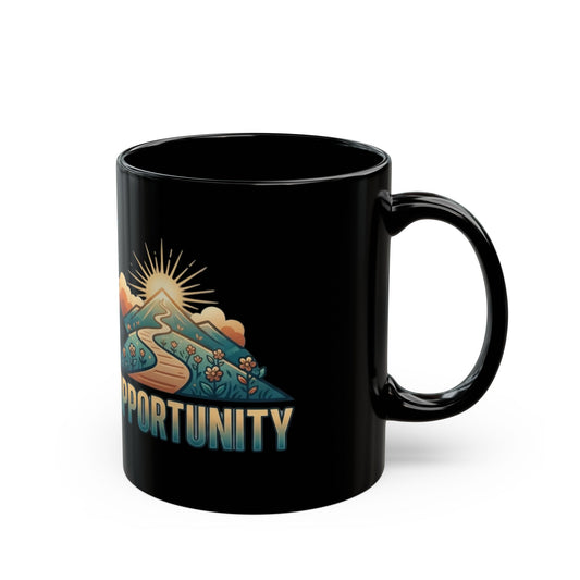 "Obstacle Or An Opportunity" Black Ceramic Mug