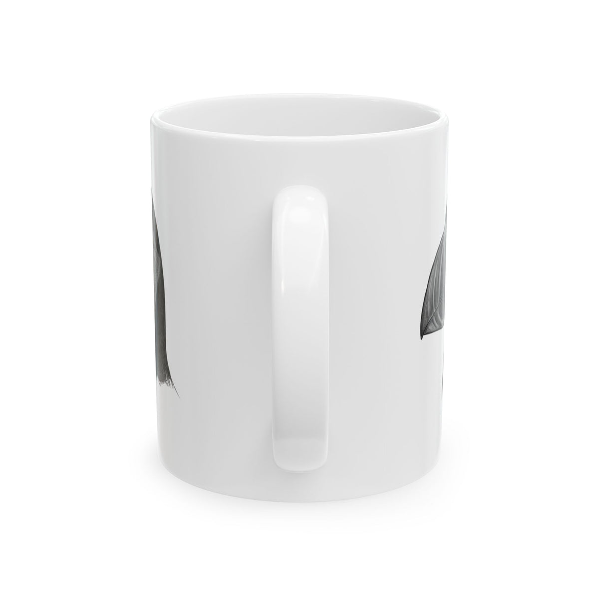 "Pencil Sketch Art Puffin" White Ceramic Mug — Graphic