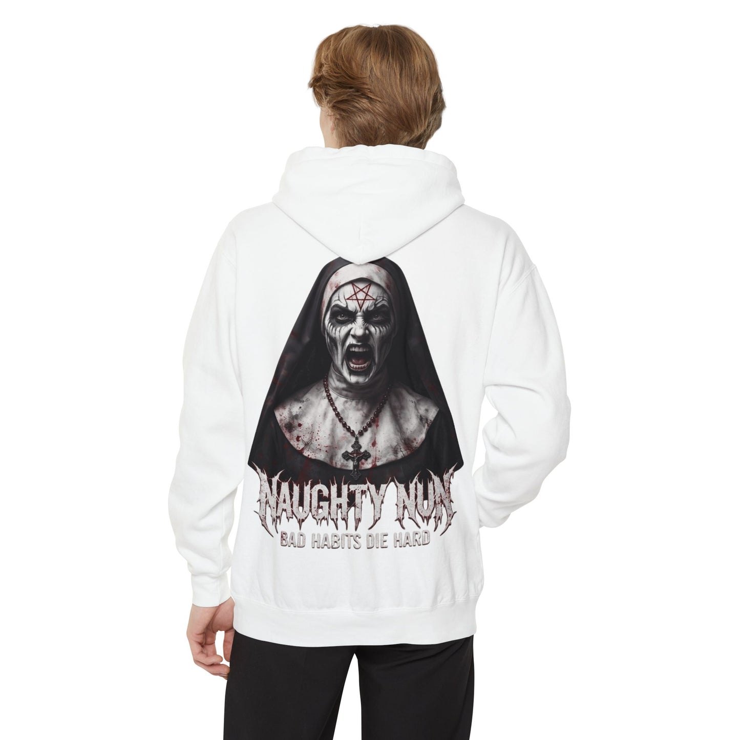 "Naughty Nun" Garment-Dyed Hoodie