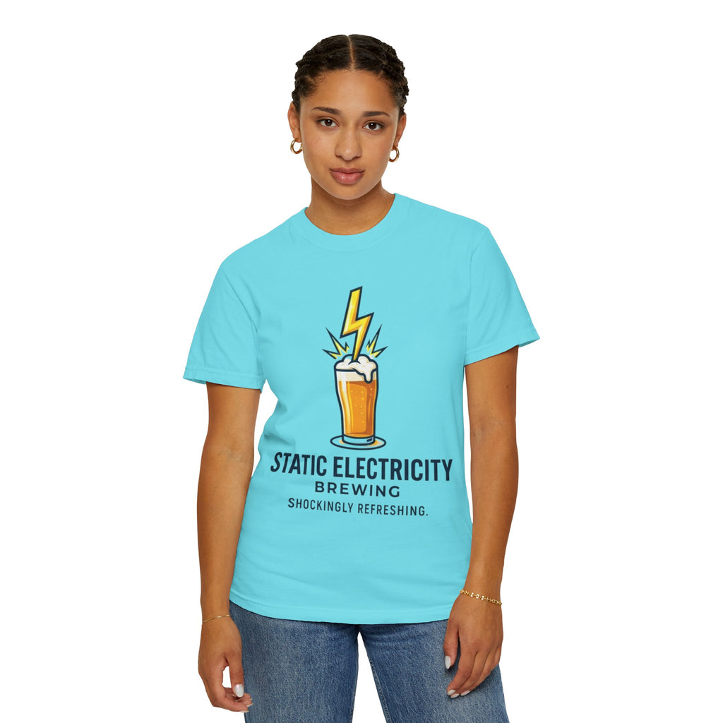 "Static Electricity Brewing" Unisex Garment-Dyed Tee