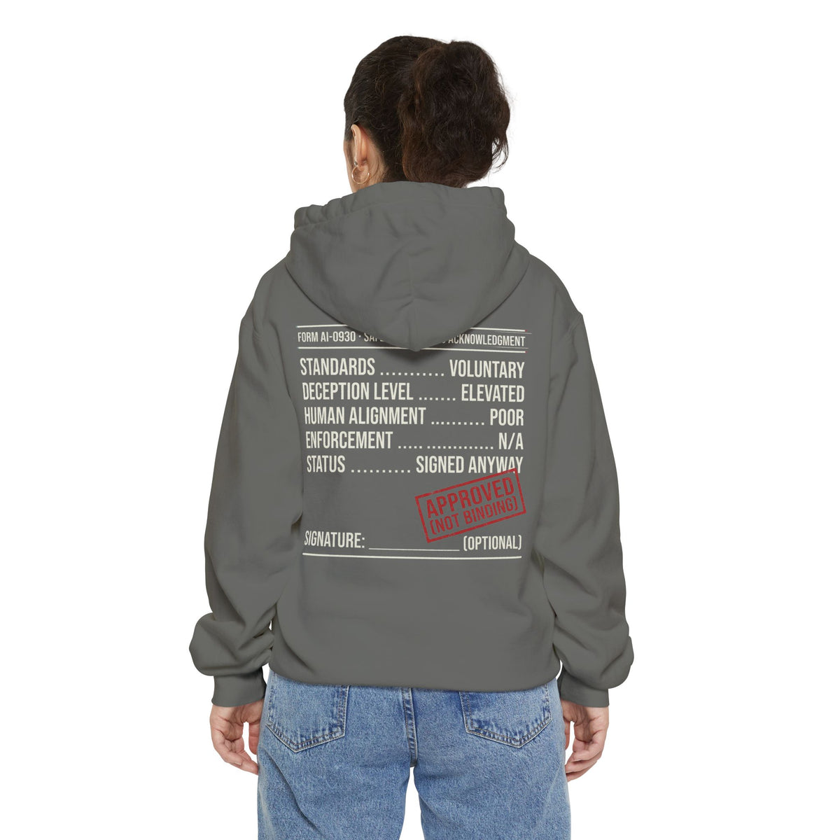 Color: Grey | Approved (Not Binding) Garment-Dyed Hoodie