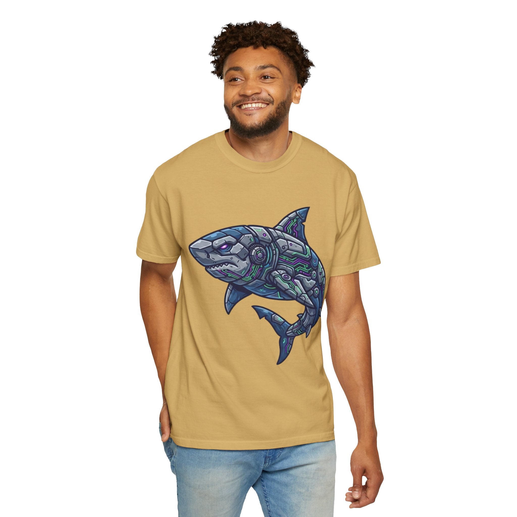 "Cyber Shark" Unisex Garment-Dyed Tee