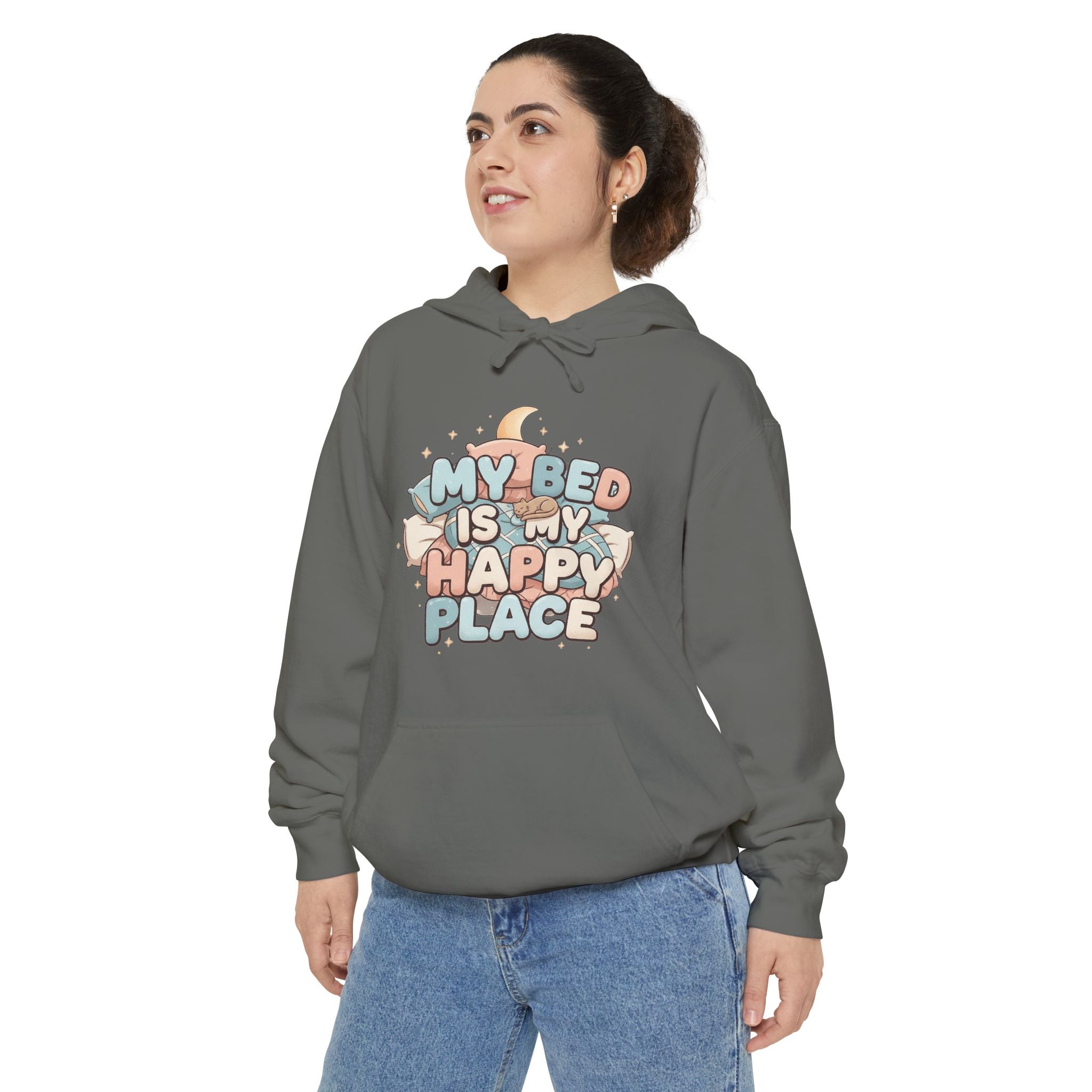 Bed > People: A Love Story | Garment-Dyed Hoodie — AttitudeShirts