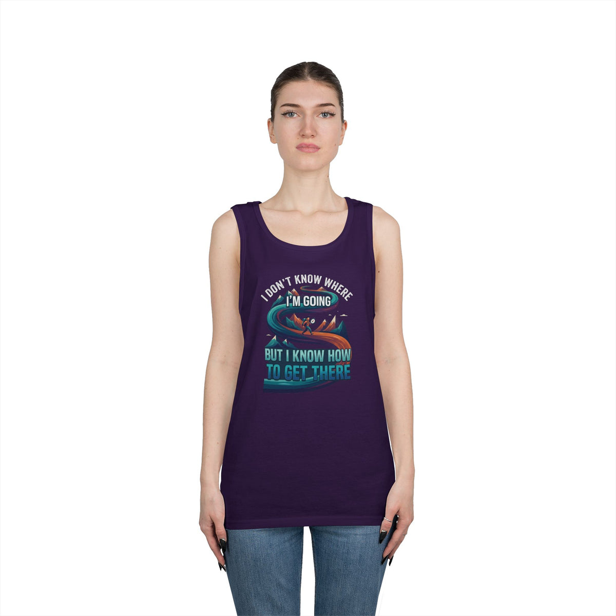 Color: Purple | I Don't Know Where I'm Going Tank Top