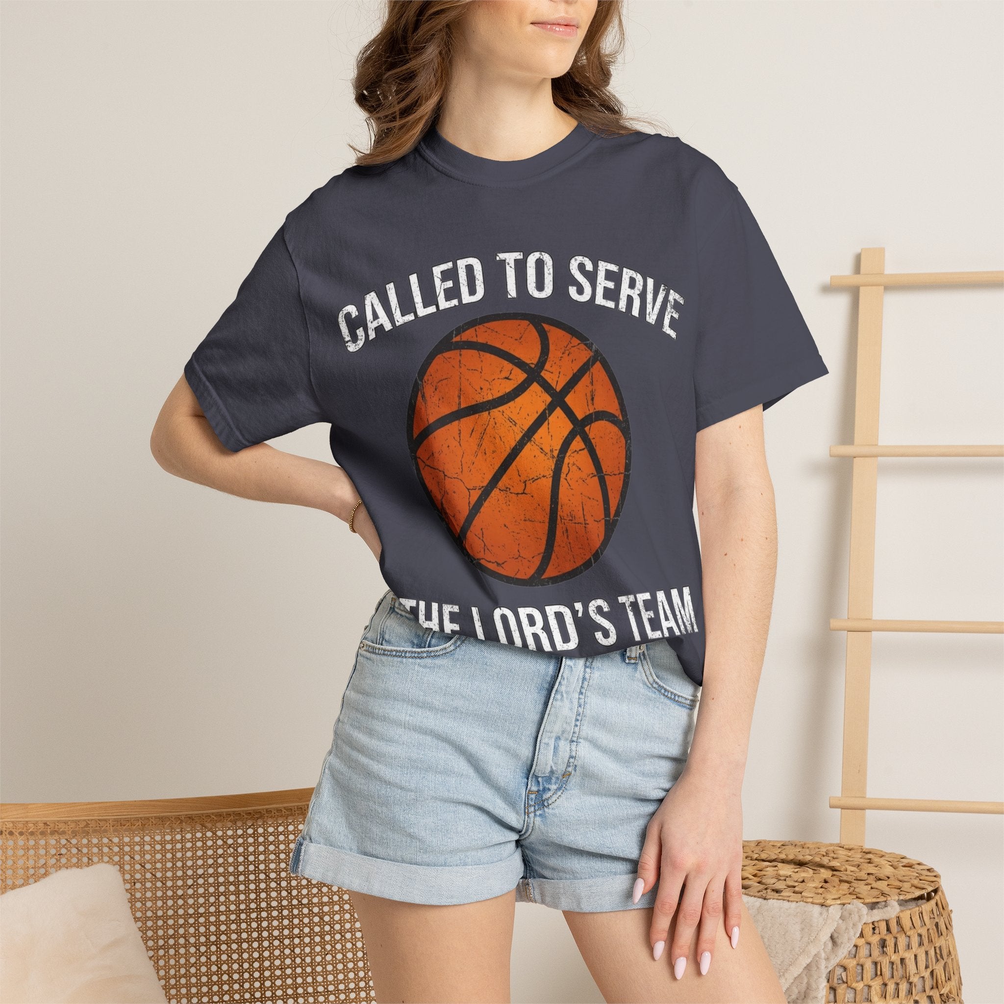 Called To Serve The Lord's Team Christian Basketball T-Shirt - Distressed Religious Sports Tee for Men and Women