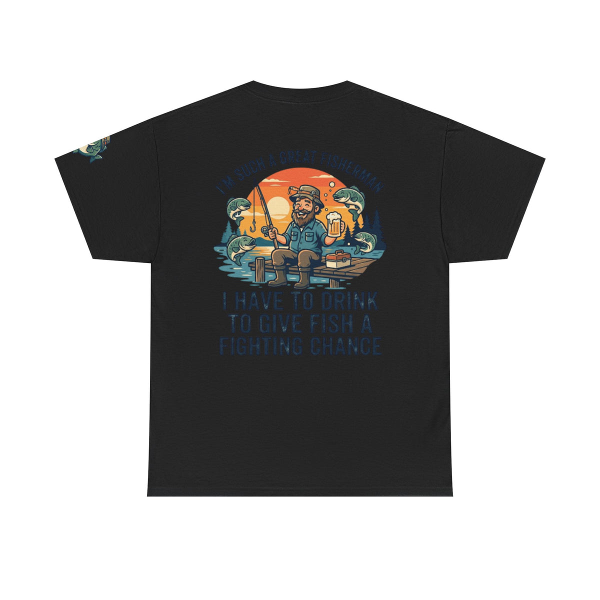 Color: Black | Drink to Give Fish a Fighting Chance Premium Graphic Tee