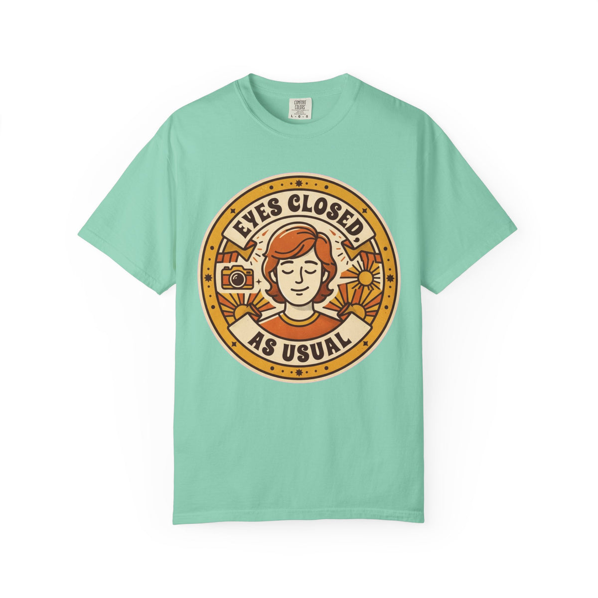 Color: Island Reef | Eyes Closed As Usual Unisex Garment-Dyed Tee