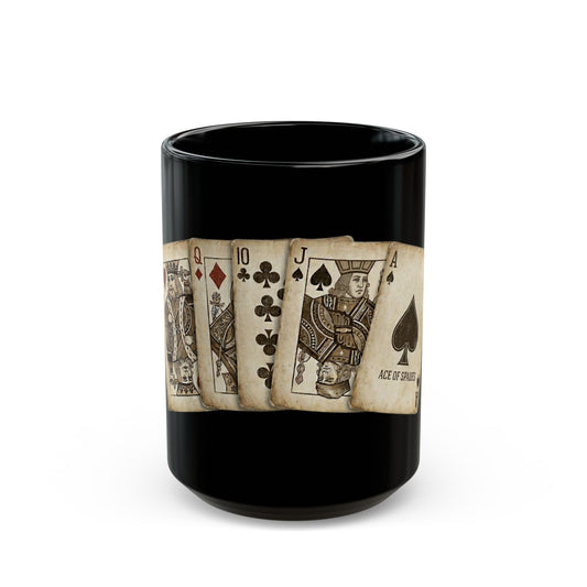 "Strip Poker Professional" Black Ceramic Mug — Graphic