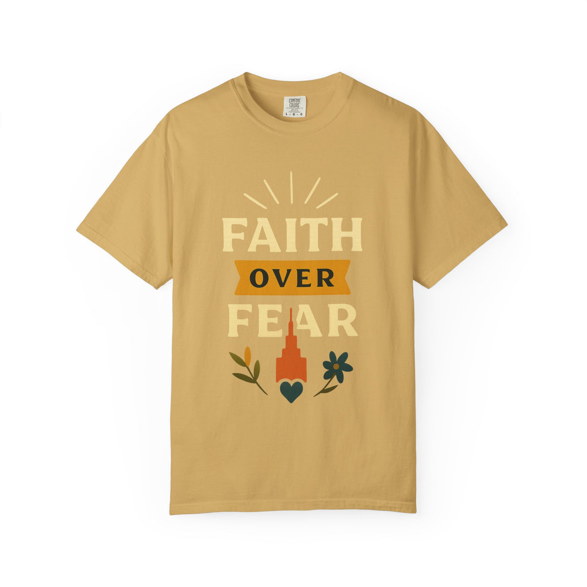 Color: Mustard | Faith Over Fear-4 Unisex Garment-Dyed T-shirt
