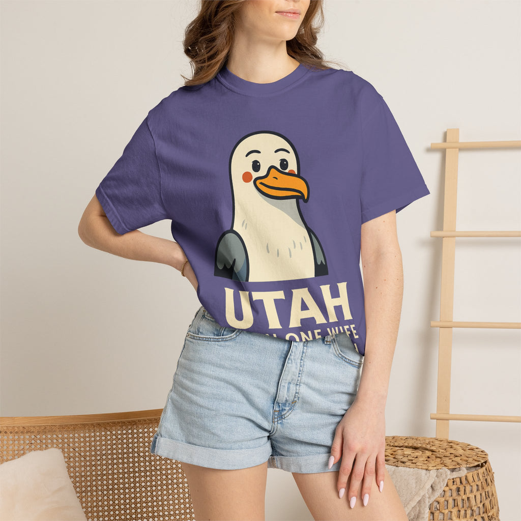 "Utah Seagull - When One Wife Isn't Enough" Unisex Garment-Dyed T-shirt