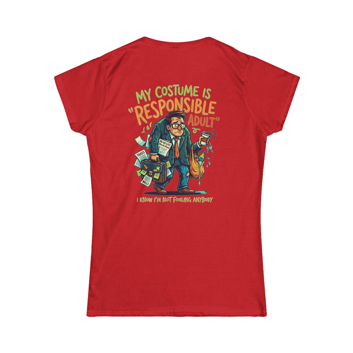 Color: Red | Responsible Adult Costume Women's Tee