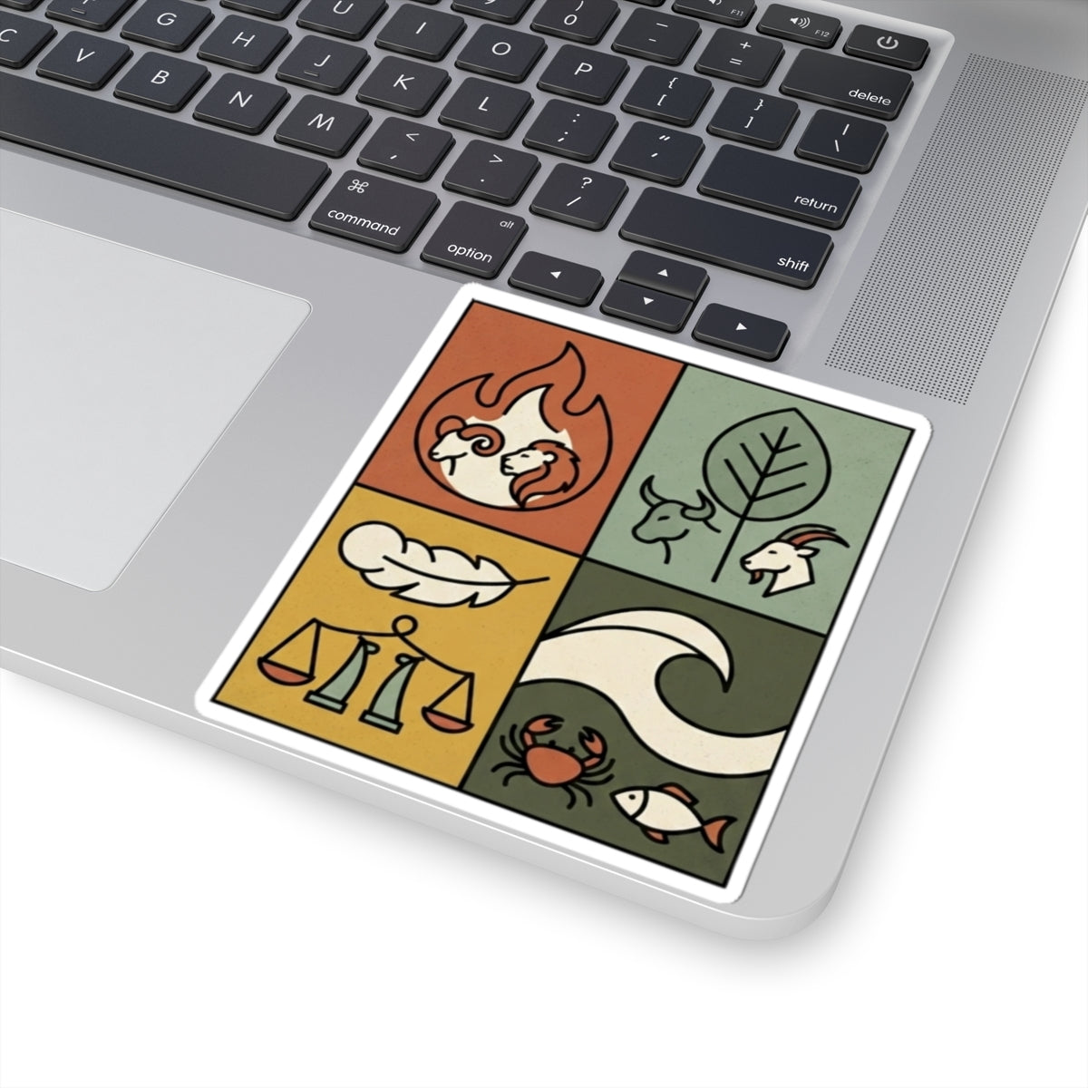 "Four Elements- Fire, Earth, Air, Water" Sticker — Main
