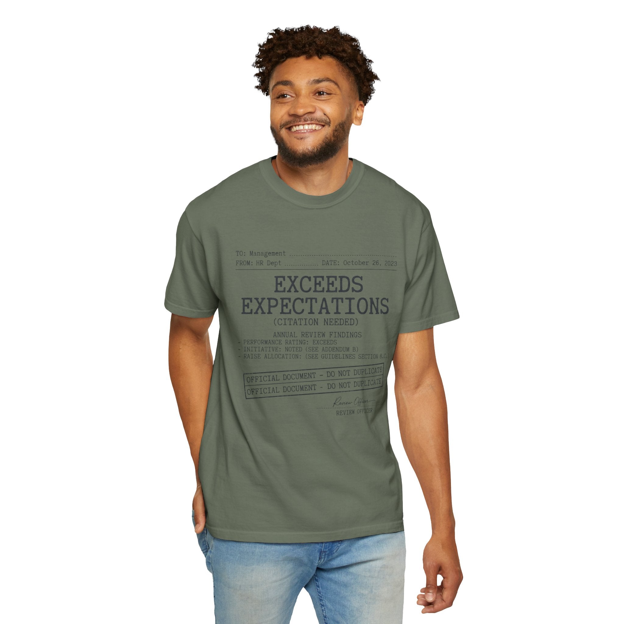 "Exceeds Expectations" Unisex Garment-Dyed Tee