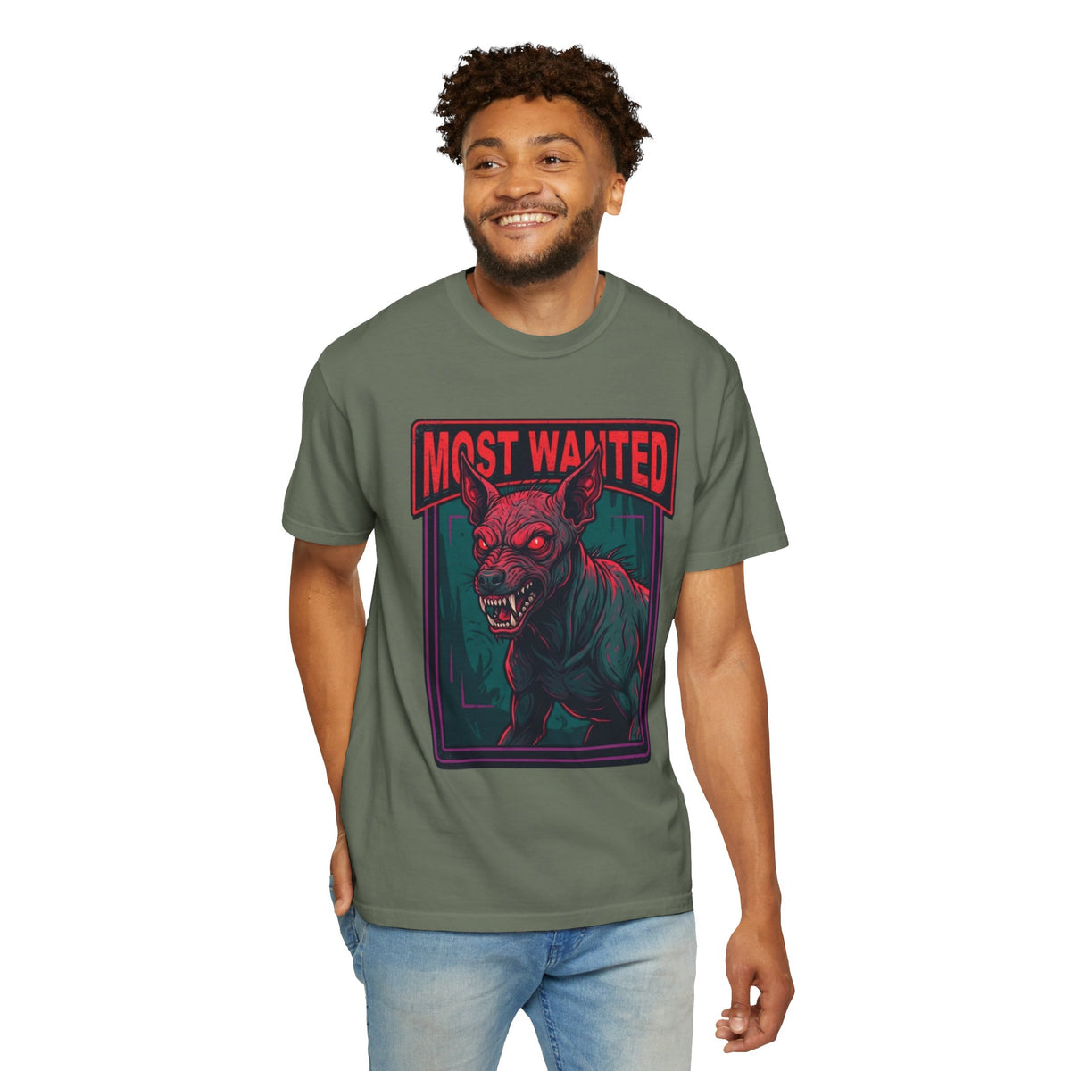 Color: Moss | Chupacabra (Puerto Rico-Latin America) Unisex Garment-Dyed Tee
