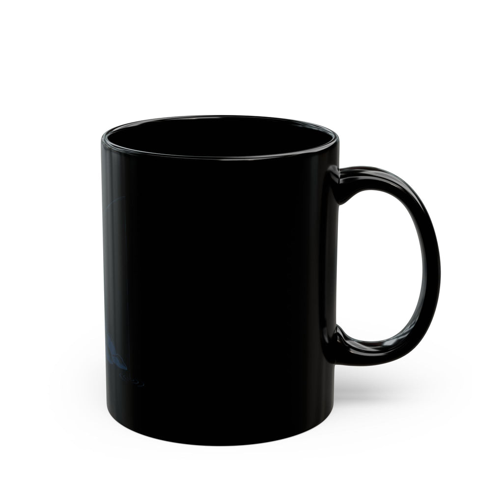 "Fishing" Black Ceramic Mug
