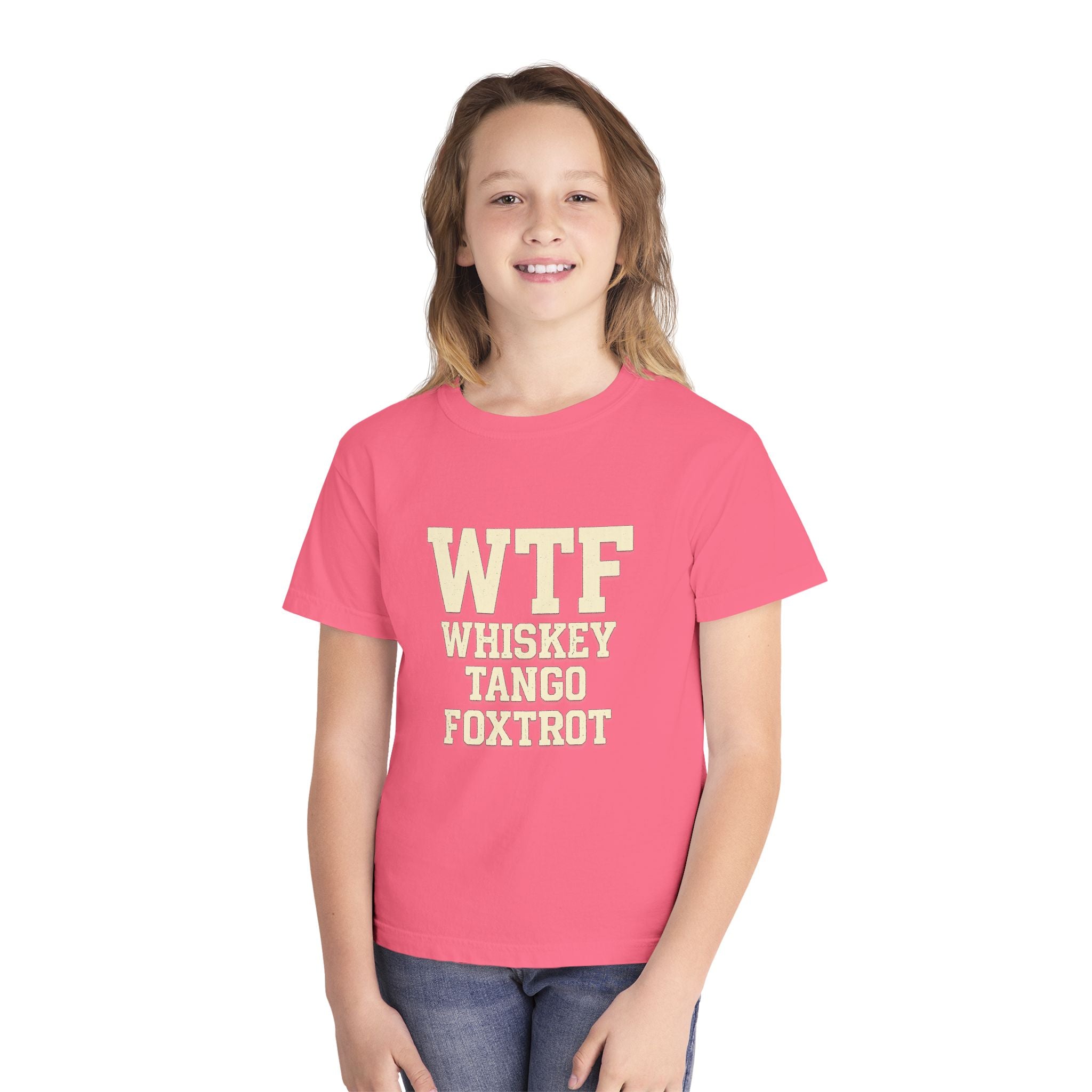 Whisky Tango Foxtrot - WTF Decoded | Youth Tee — AttitudeShirts