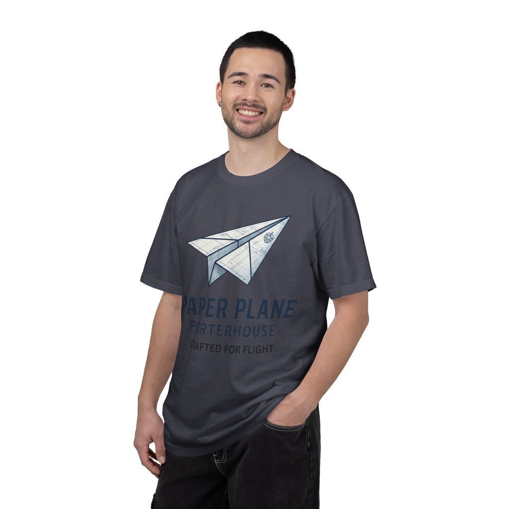 "Paper Plane Porterhouse" Unisex Garment-Dyed Tee