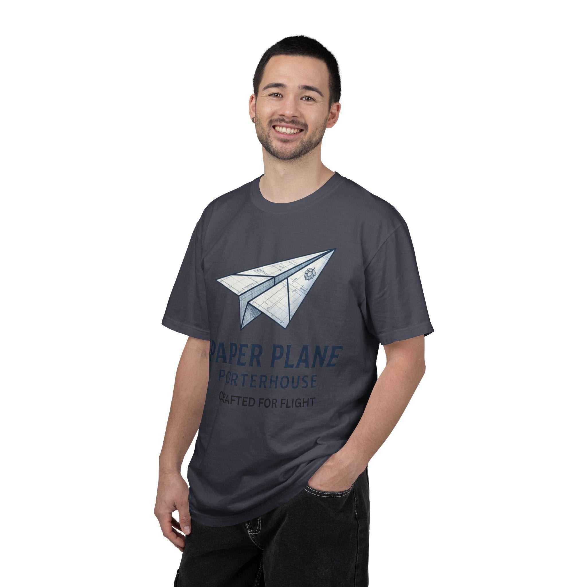 "Paper Plane Porterhouse" Unisex Garment-Dyed Tee