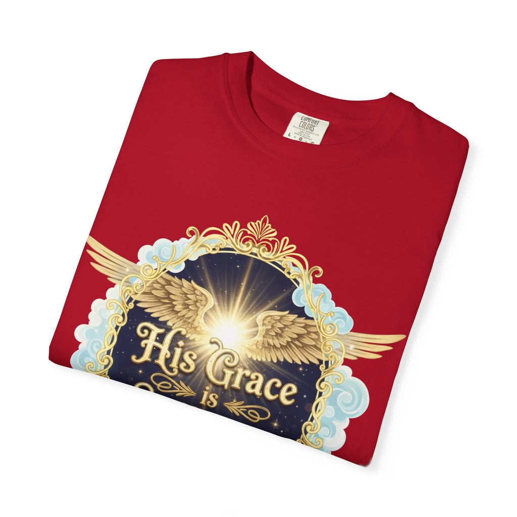 "His Grace is Sufficient" Unisex Garment-Dyed T-shirt