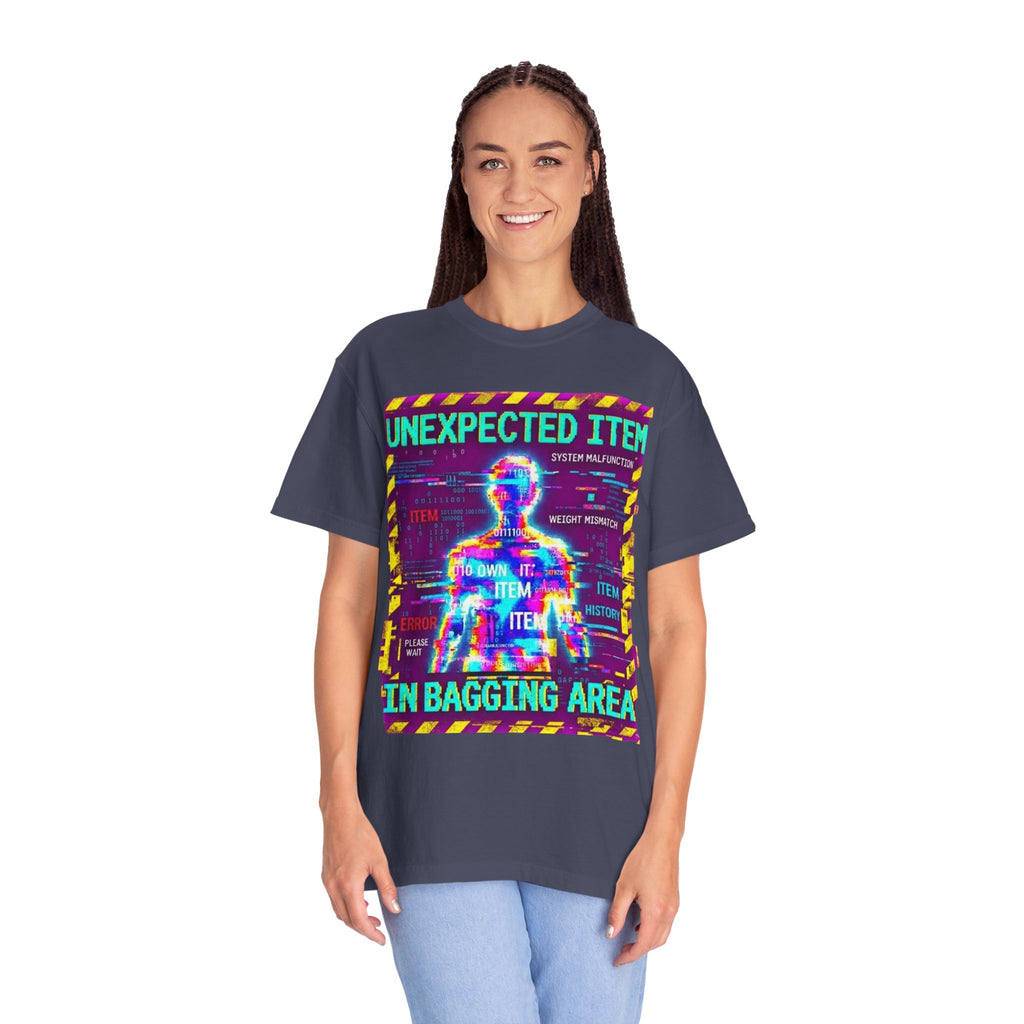 "Unexpected Item In Bagging Area" Unisex Garment-Dyed Tee