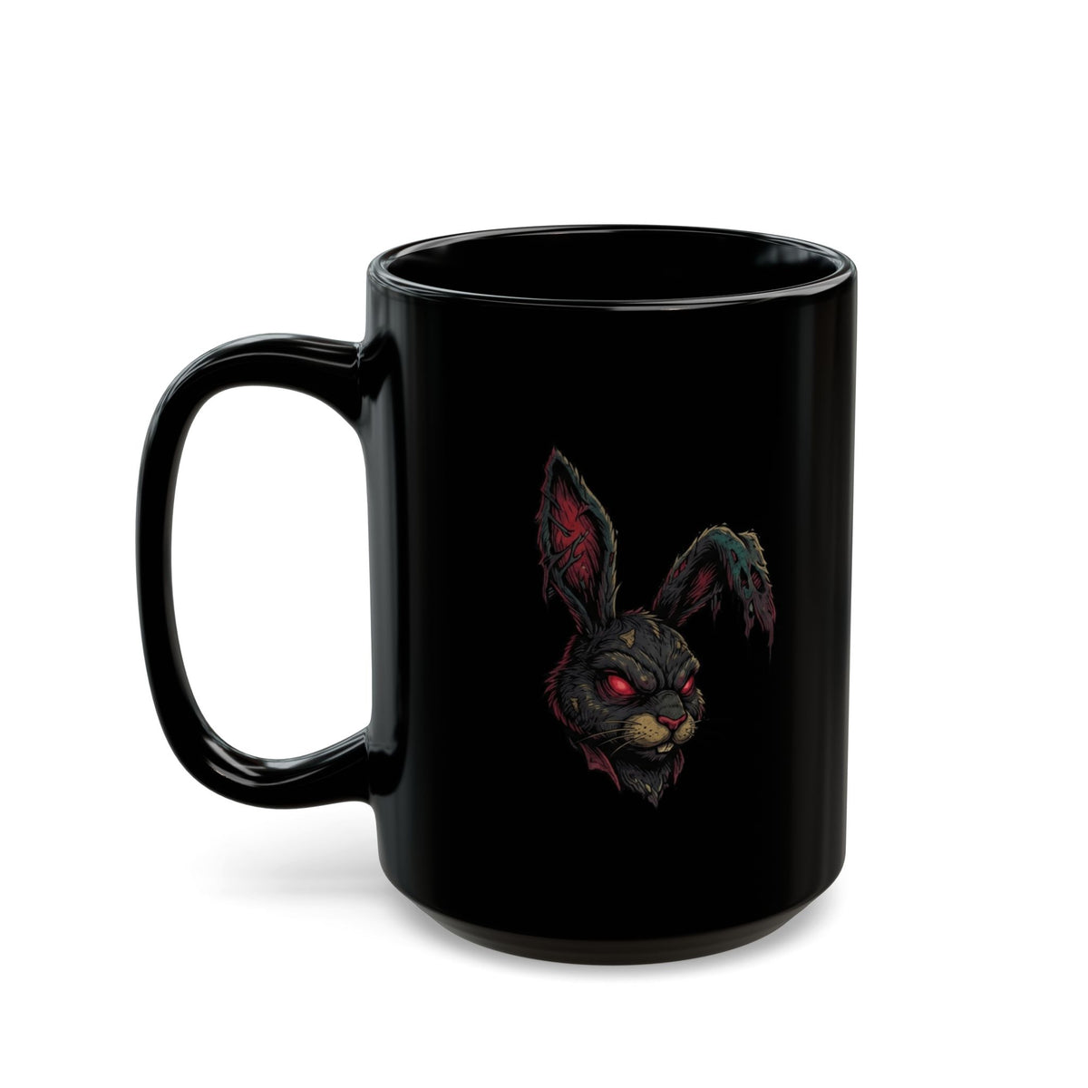 "Zombie Bunny" Black Ceramic Mug — Graphic