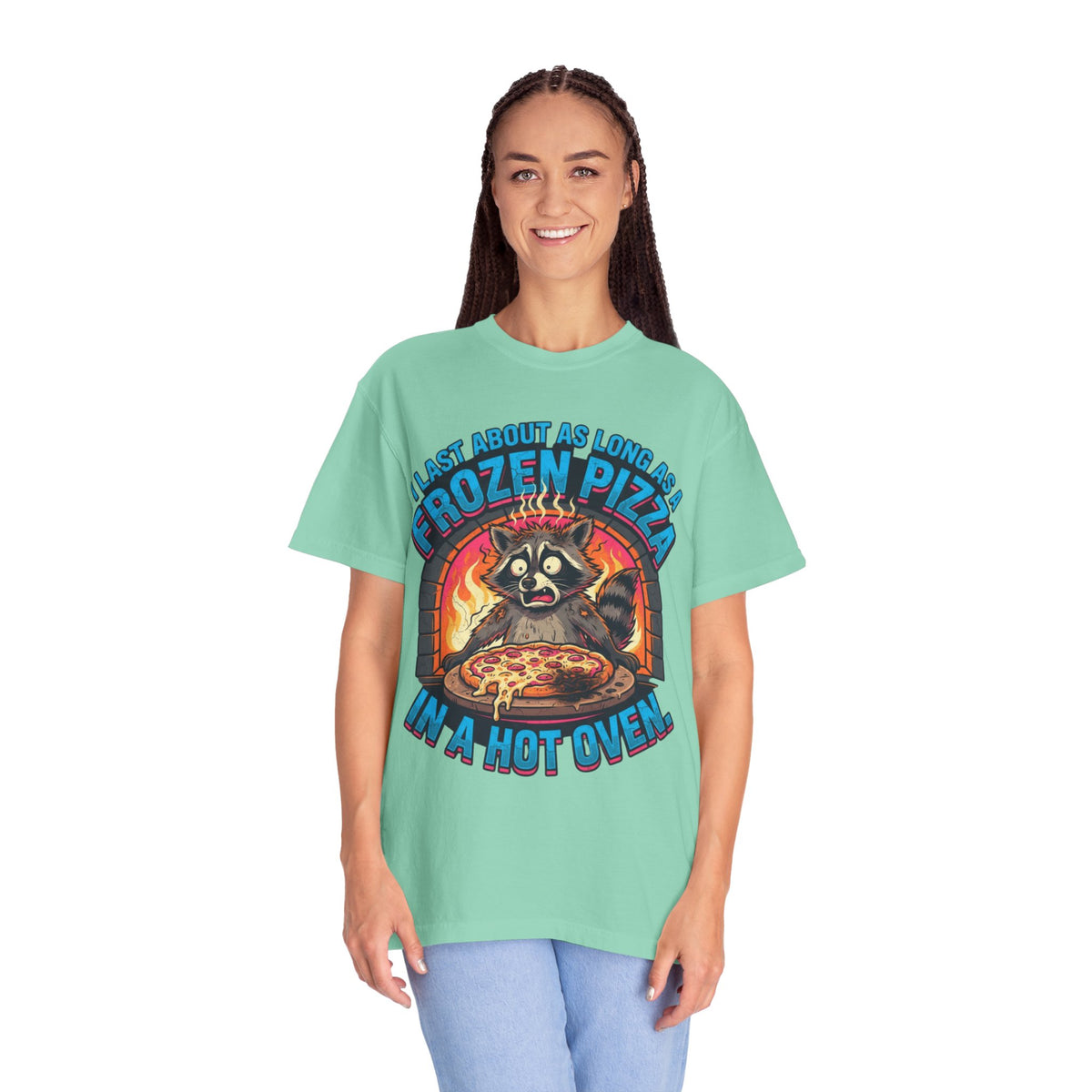 Color: Island Reef | Frozen Pizza in a Hot Oven Unisex Garment-Dyed Tee