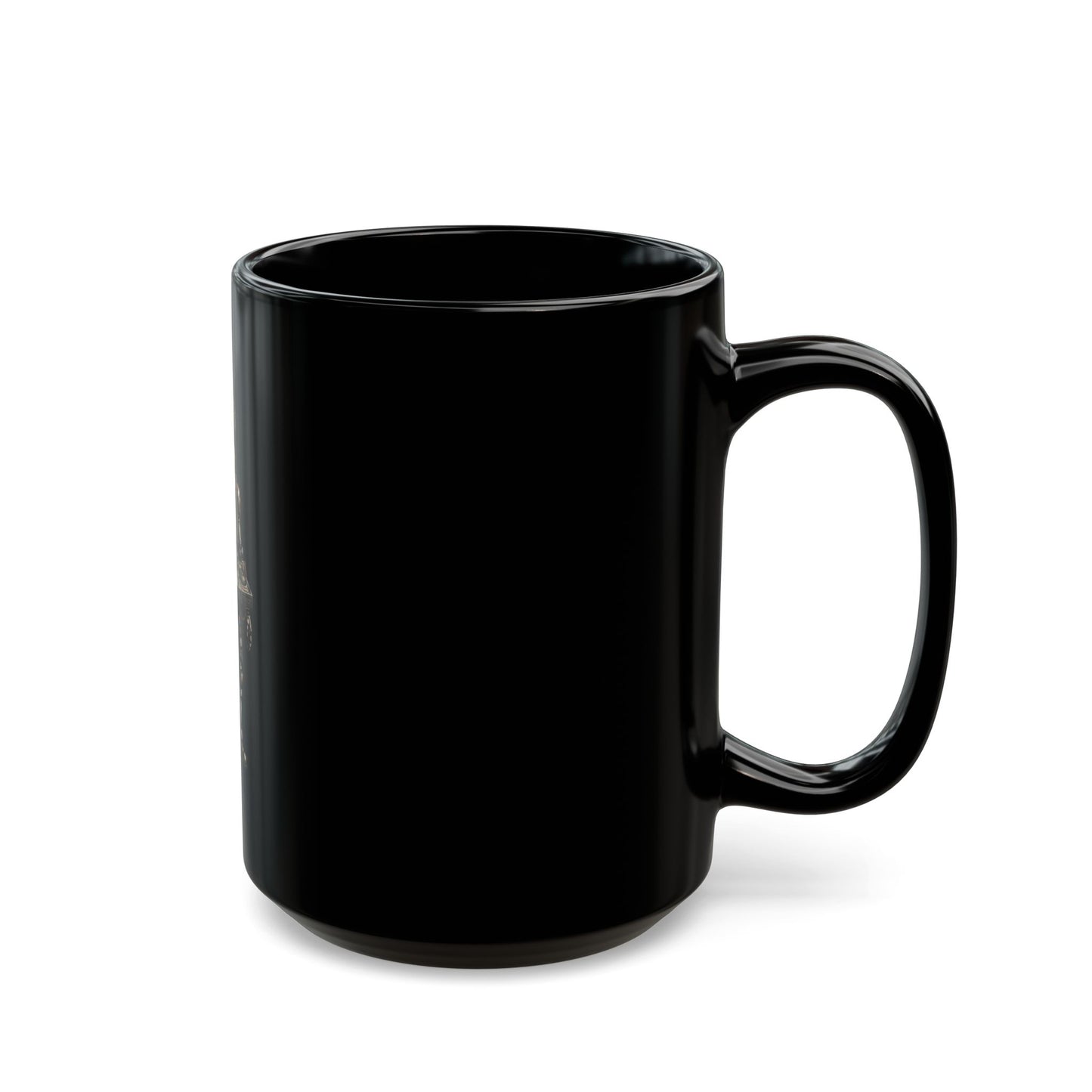 "DJ" Black Ceramic Mug