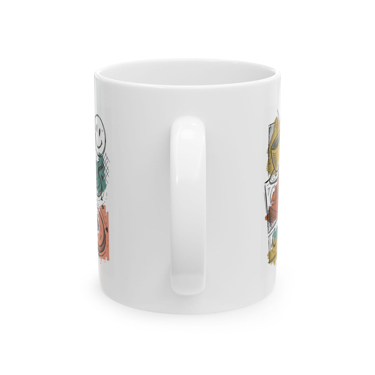 "Happy Coffee" White Ceramic Mug