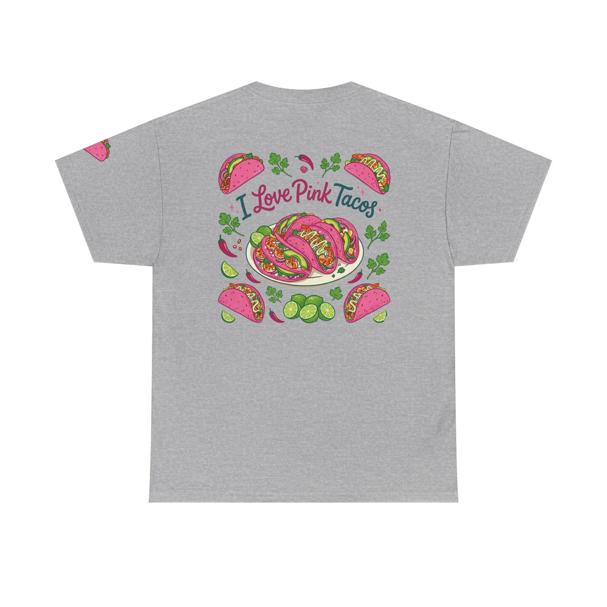 Color: Sport Grey | I Love Pink Tacos Premium Graphic Tee