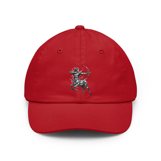 Color: Red | Sagittarius The Archer Centaur Dad Hat — Graphic