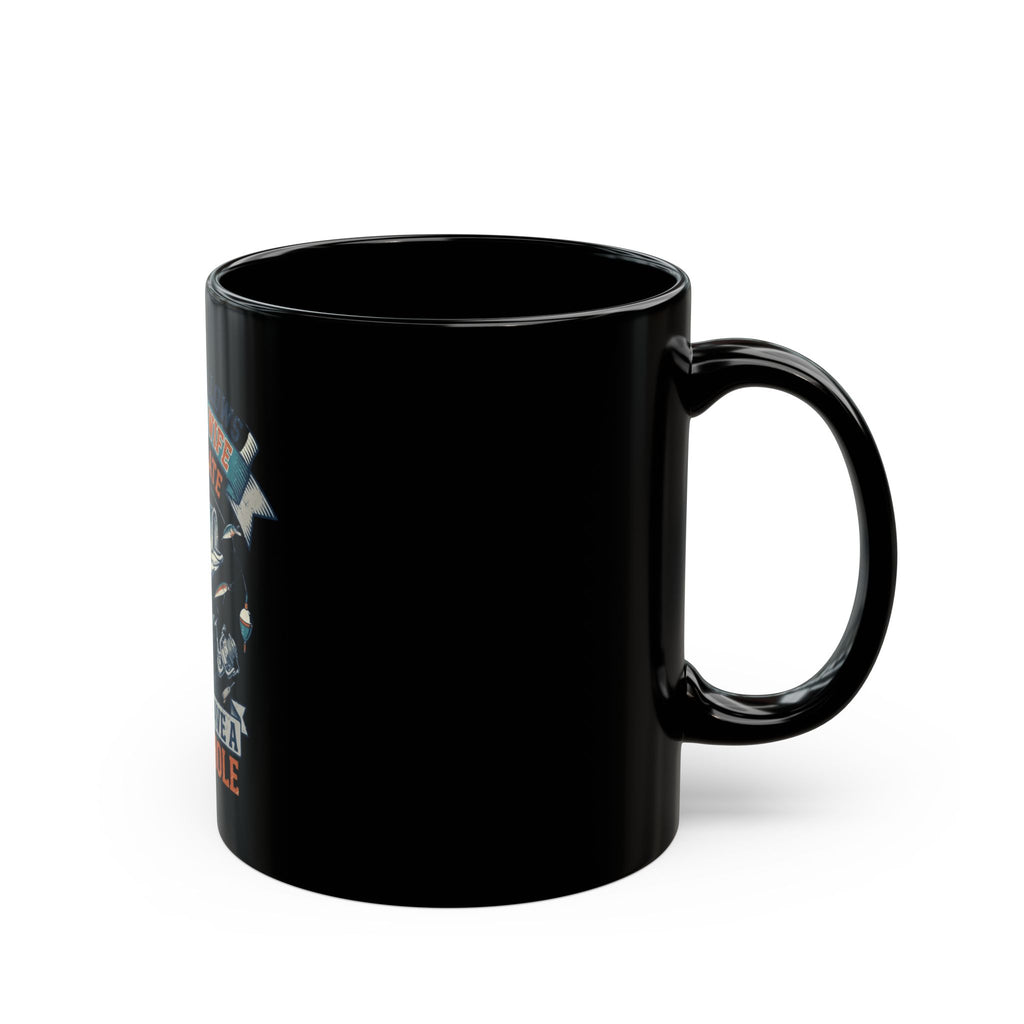 "Never Leave A Good Hole" Black Ceramic Mug