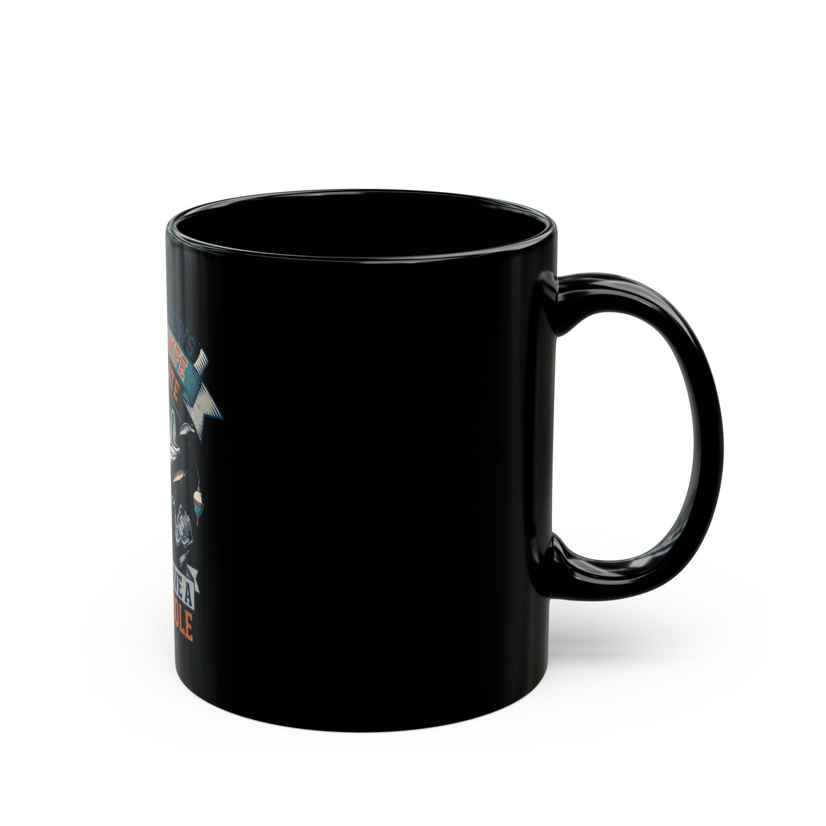 "Never Leave A Good Hole" Black Ceramic Mug