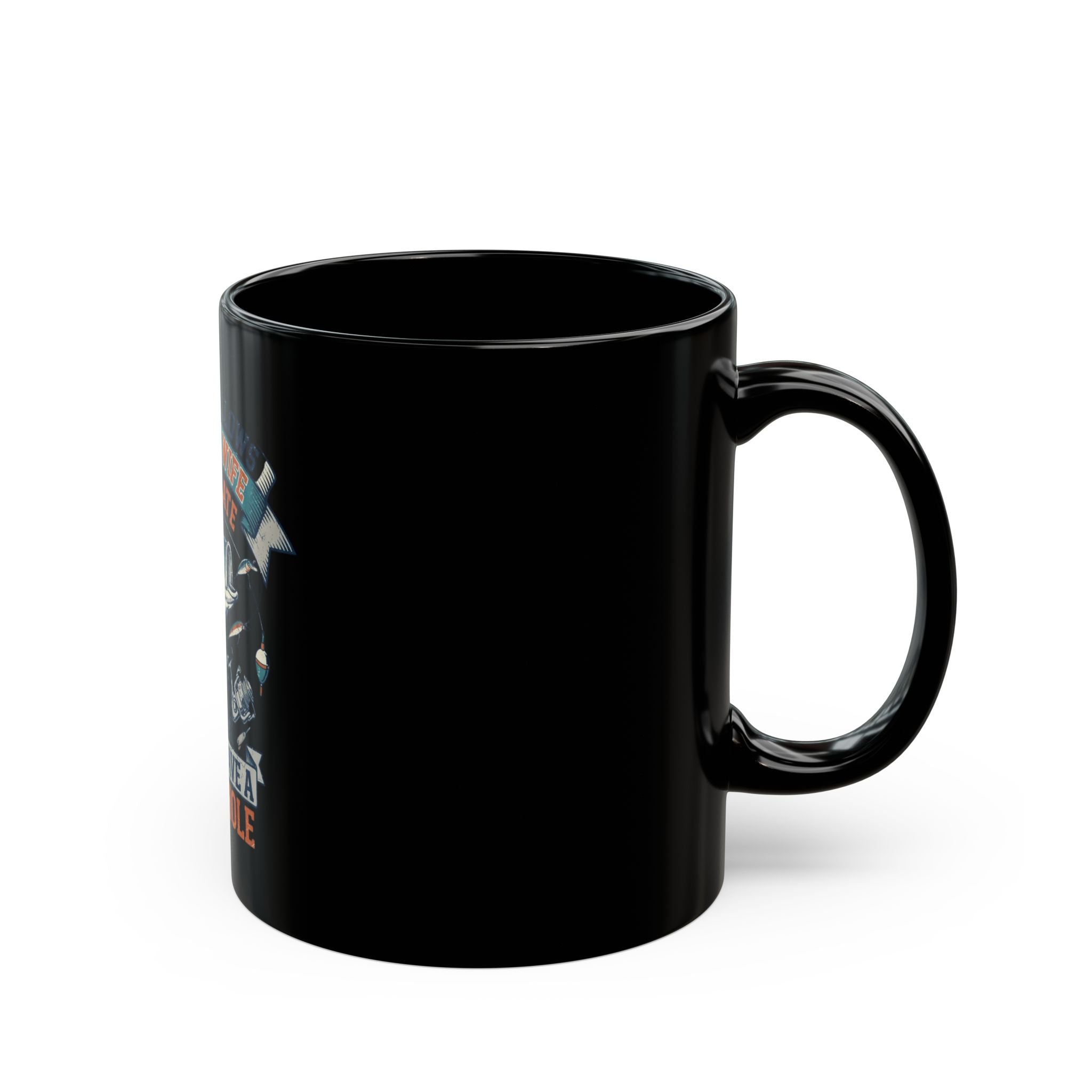 "Never Leave A Good Hole" Black Ceramic Mug