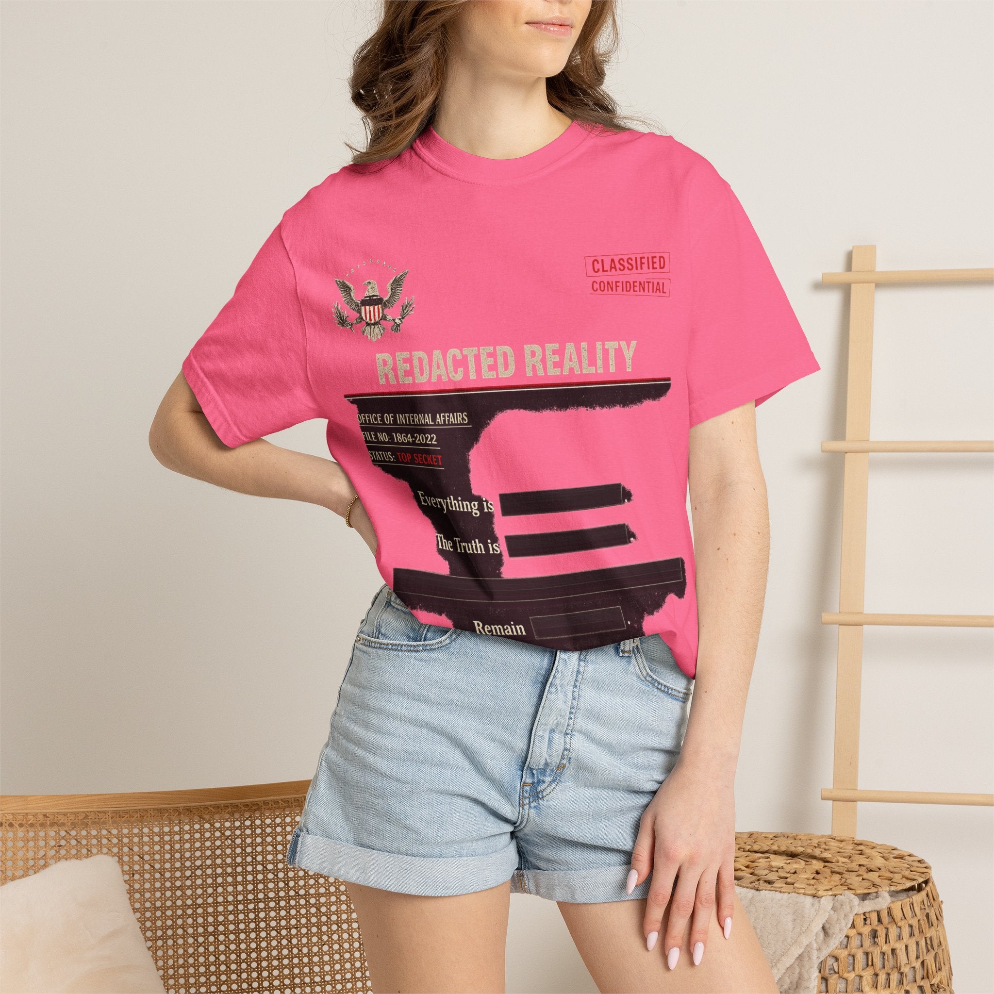 "[REDACTED] for Your Protection" Unisex Garment-Dyed T-shirt