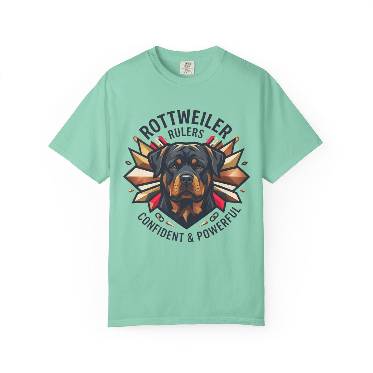 "Rottweiler Rulers Confident Powerful" Unisex Garment-Dyed Tee