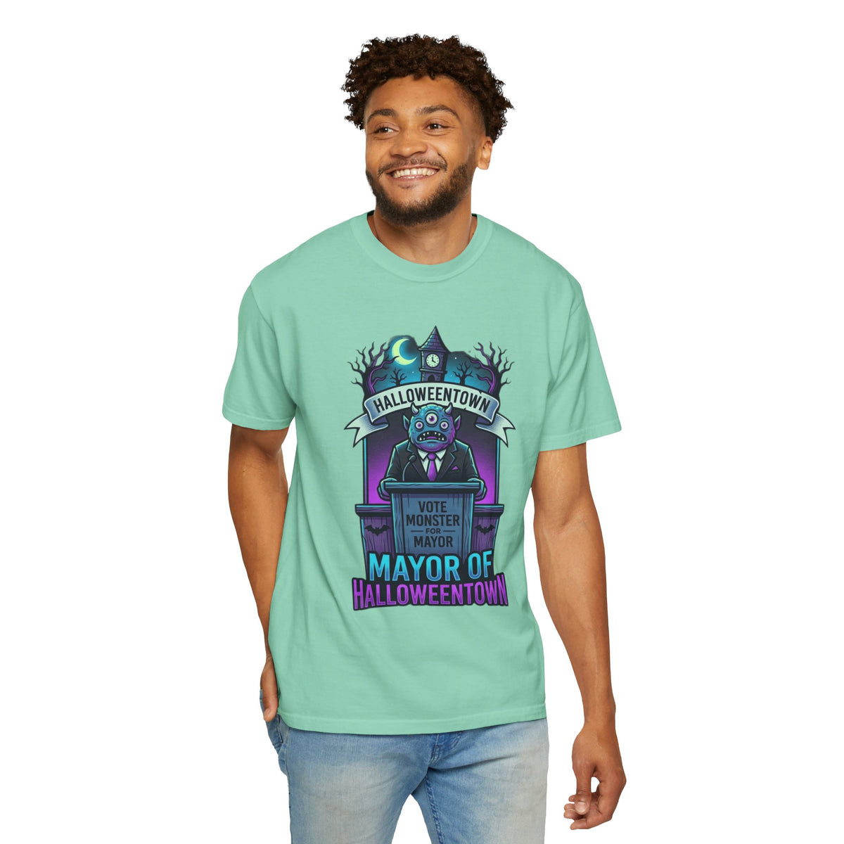 Color: Island Reef | Mayor Of Halloweentown Unisex Garment-Dyed Tee