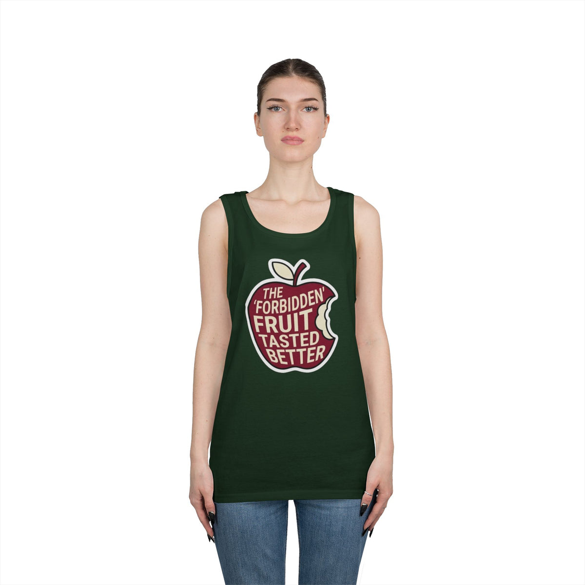 Color: Forest Green | Good Book Series Forbidden Fruit Tasted Better Tank Top