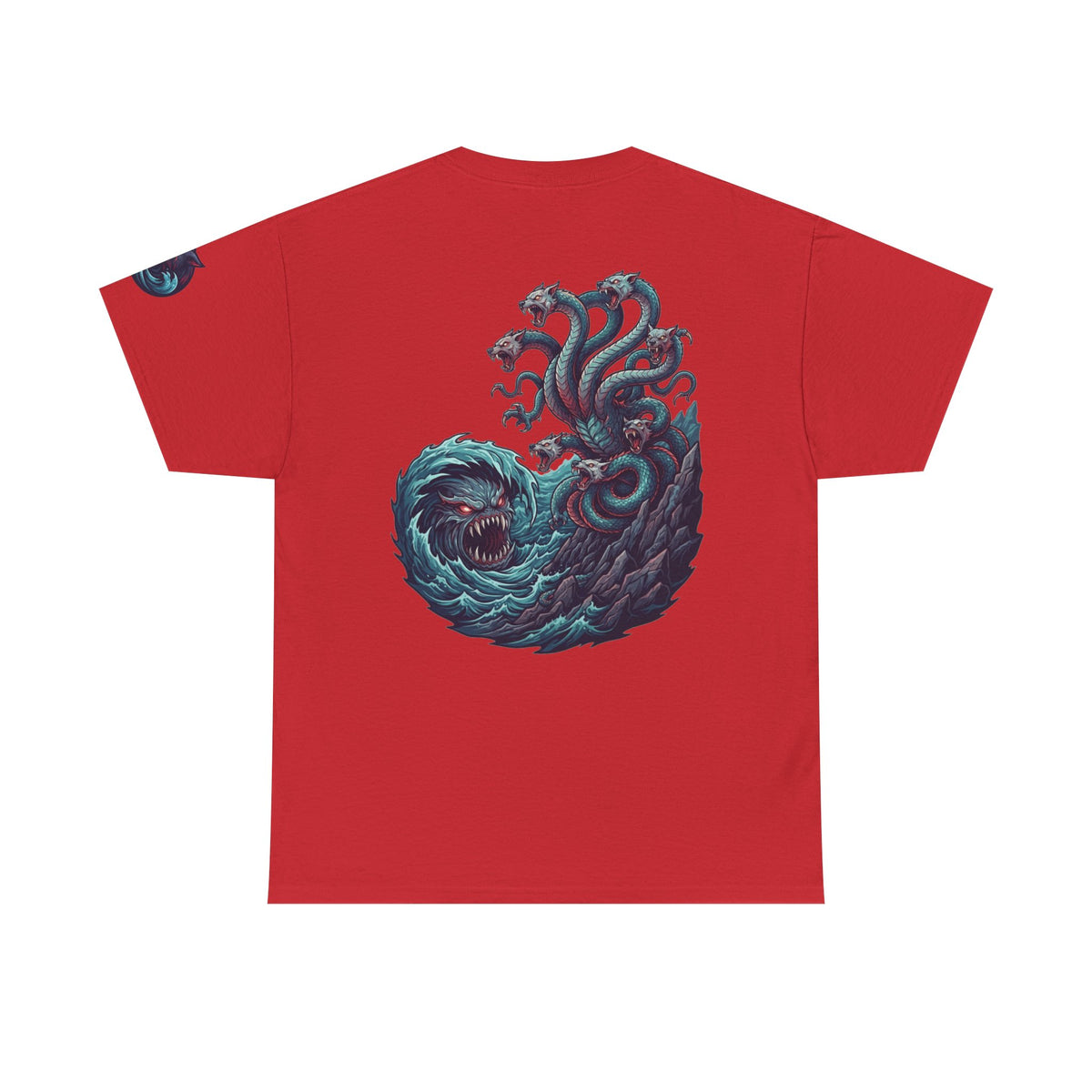 Color: Red | Charybdis and Scylla (Greek Mythology) Premium Graphic Tee