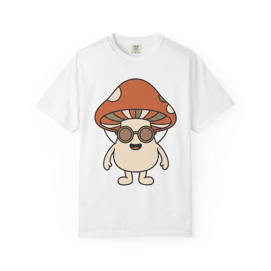 Color: White | Shroom Man Unisex Garment-Dyed Tee
