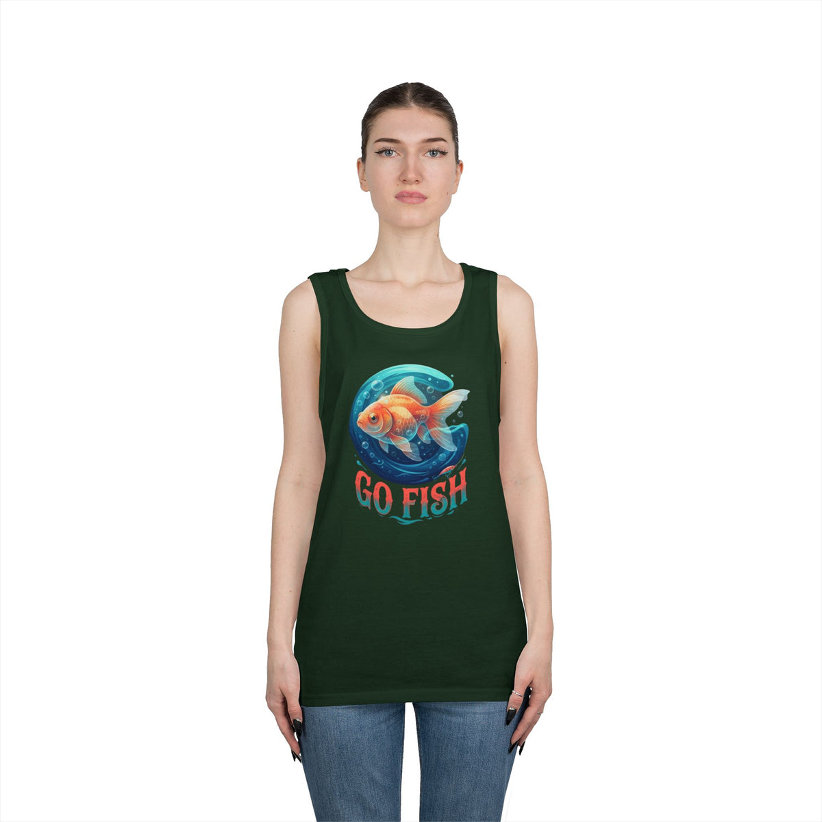 Color: Forest Green | Go Fish Tank Top