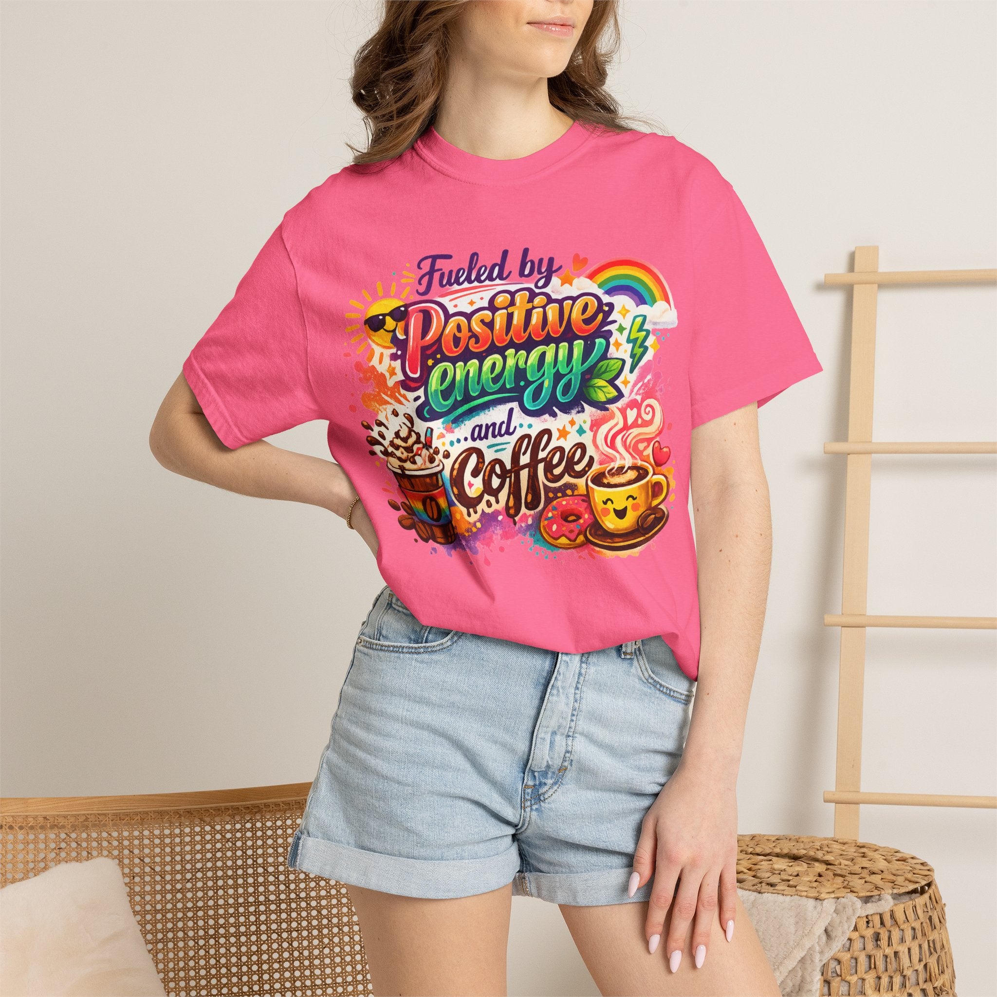 "The Caffeine-Induced Optimist" Unisex Garment-Dyed T-shirt