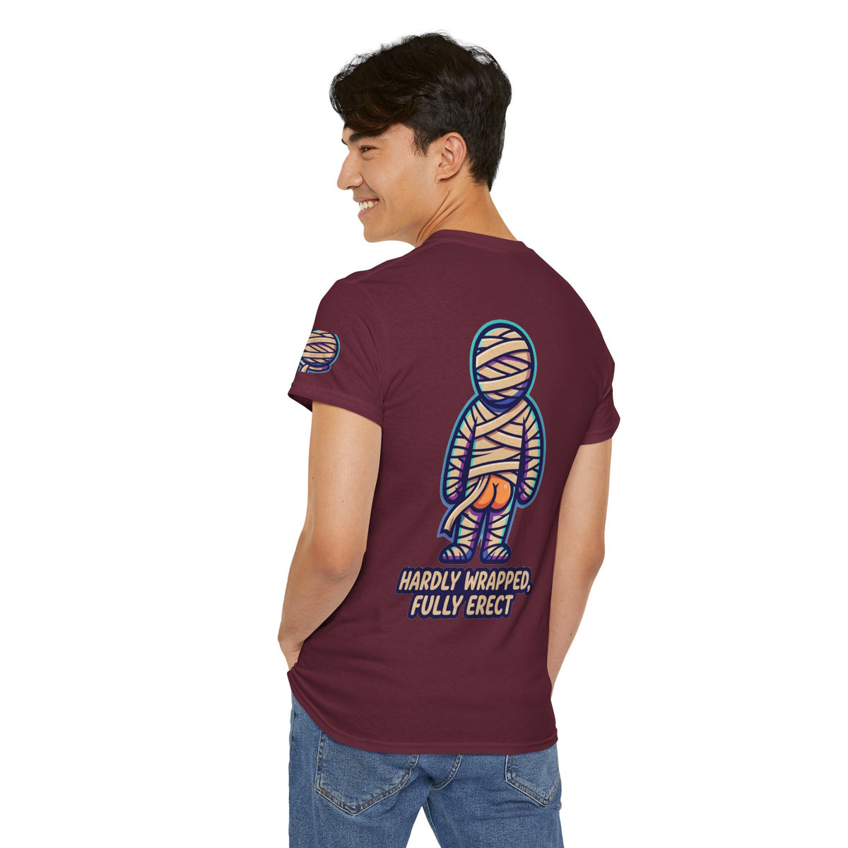 Color: Maroon | Hardly Wrapped, Fully Erect Premium Graphic Tee