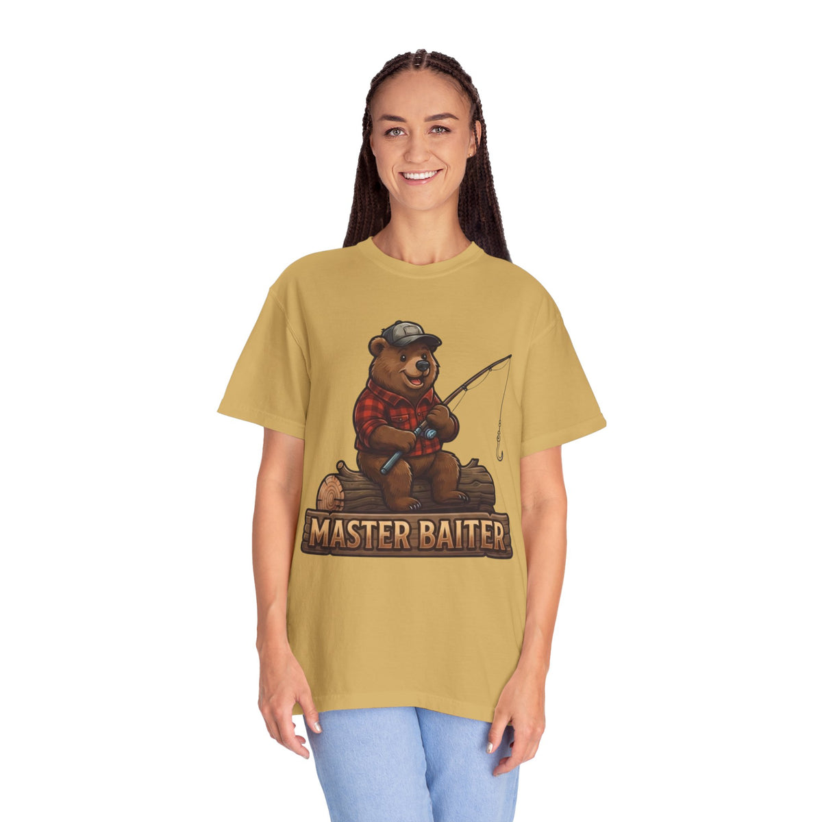 Color: Mustard | Bear Master Baiter Unisex Garment-Dyed Tee