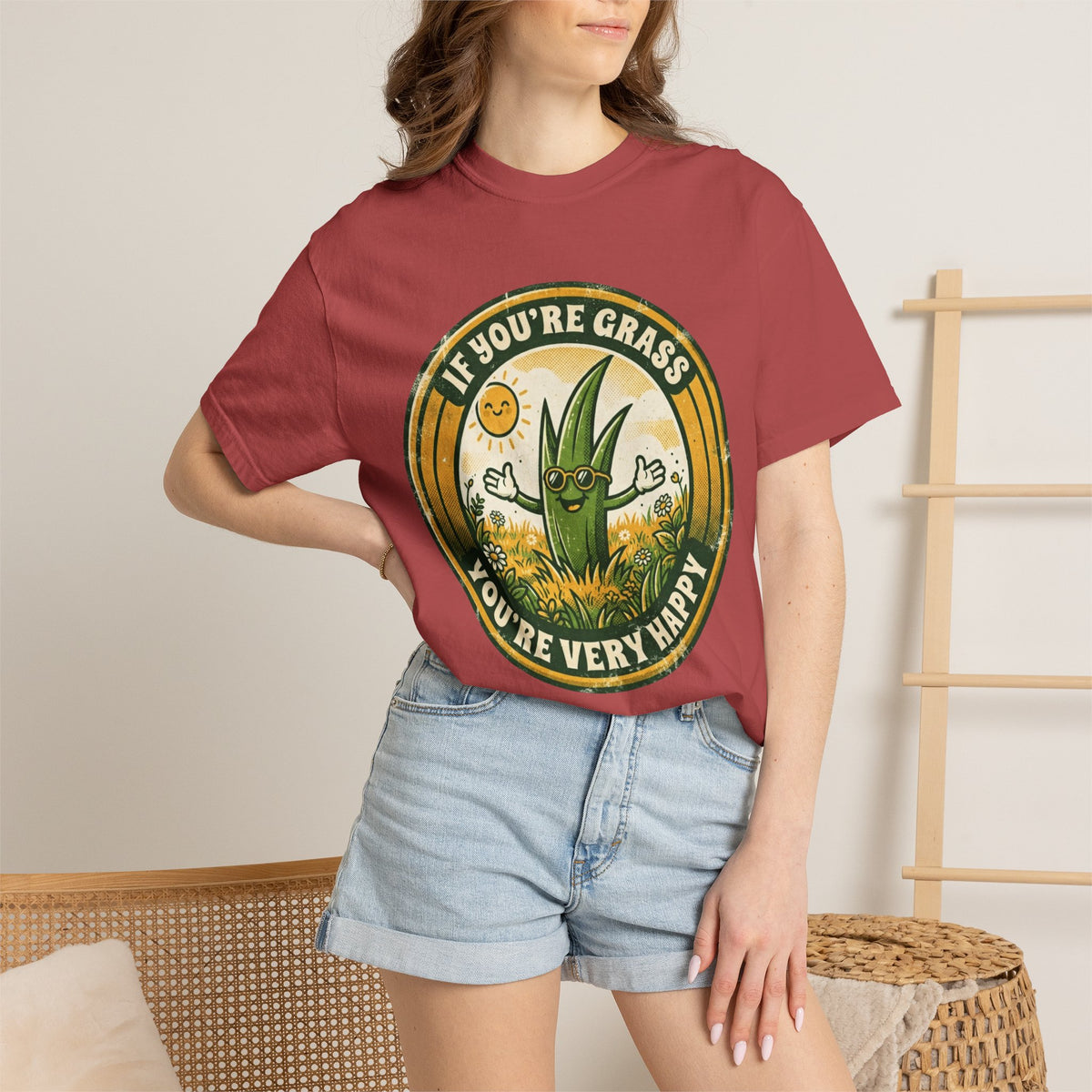 "If You're Grass You're Very Happy" Unisex Garment-Dyed Tee