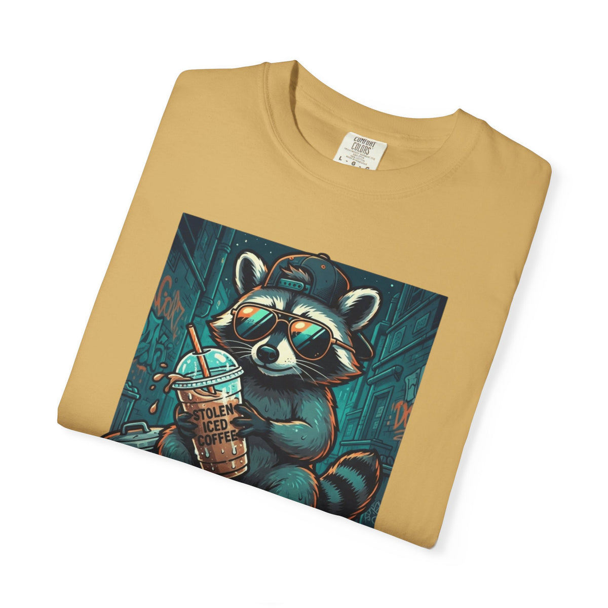 "Raccoon Energy" Unisex Garment-Dyed Tee