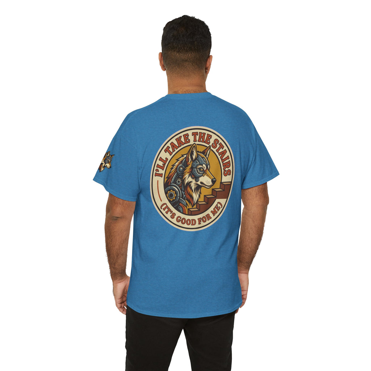Color: Heather Sapphire | Tale the Stairs Premium Graphic Tee