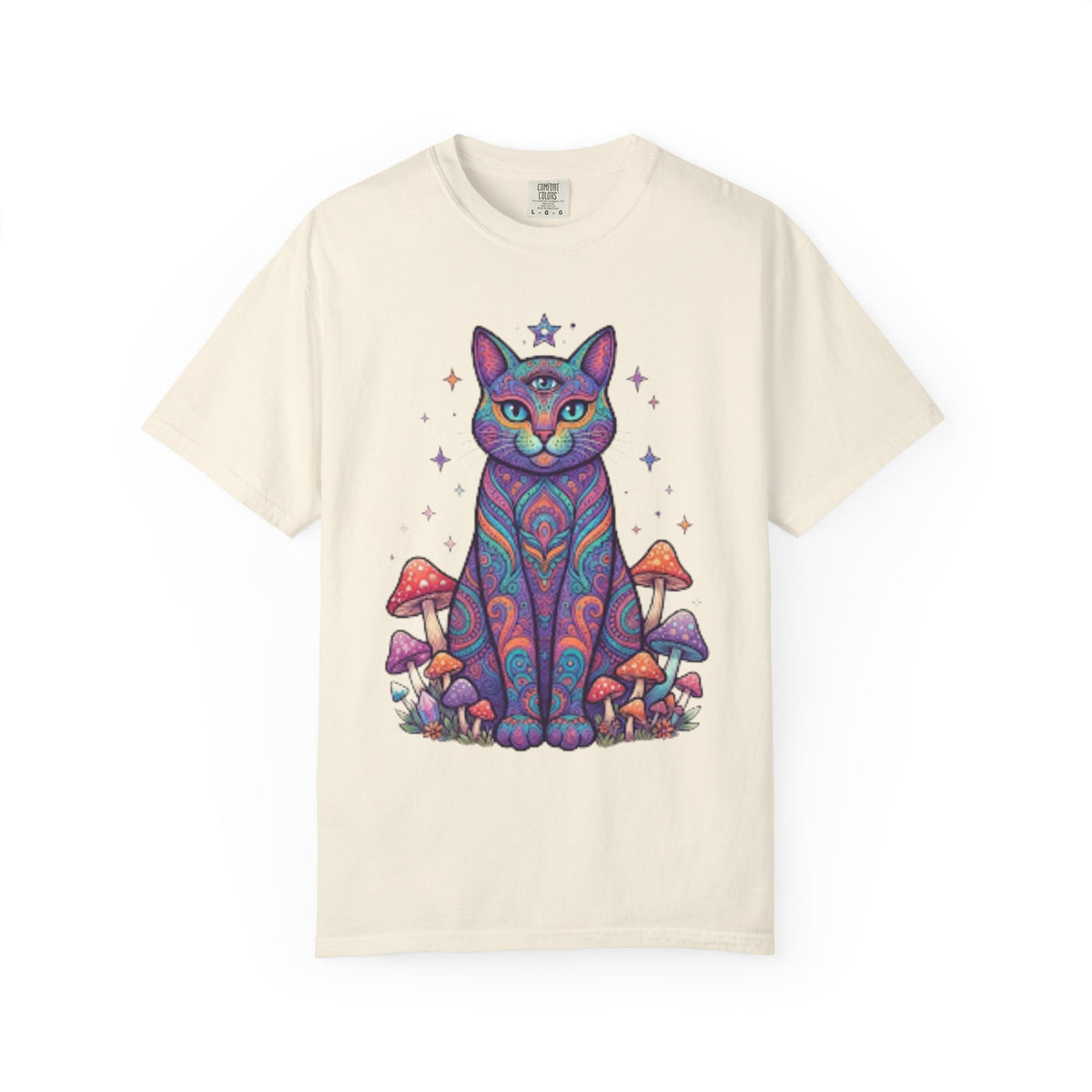 "Hippy Cat" Unisex Garment-Dyed Tee