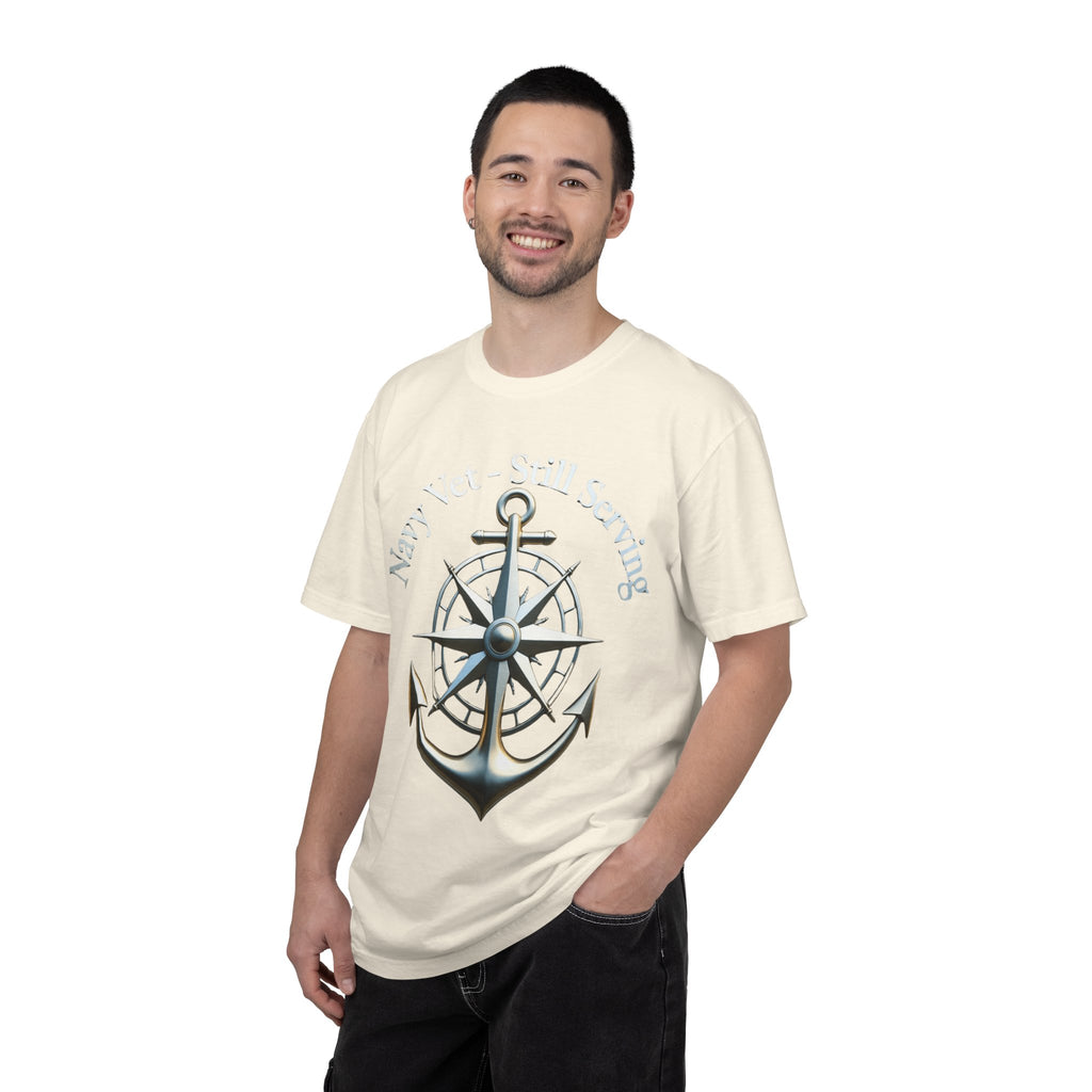 "Navy Vet Still Serving" Unisex Garment-Dyed T-shirt