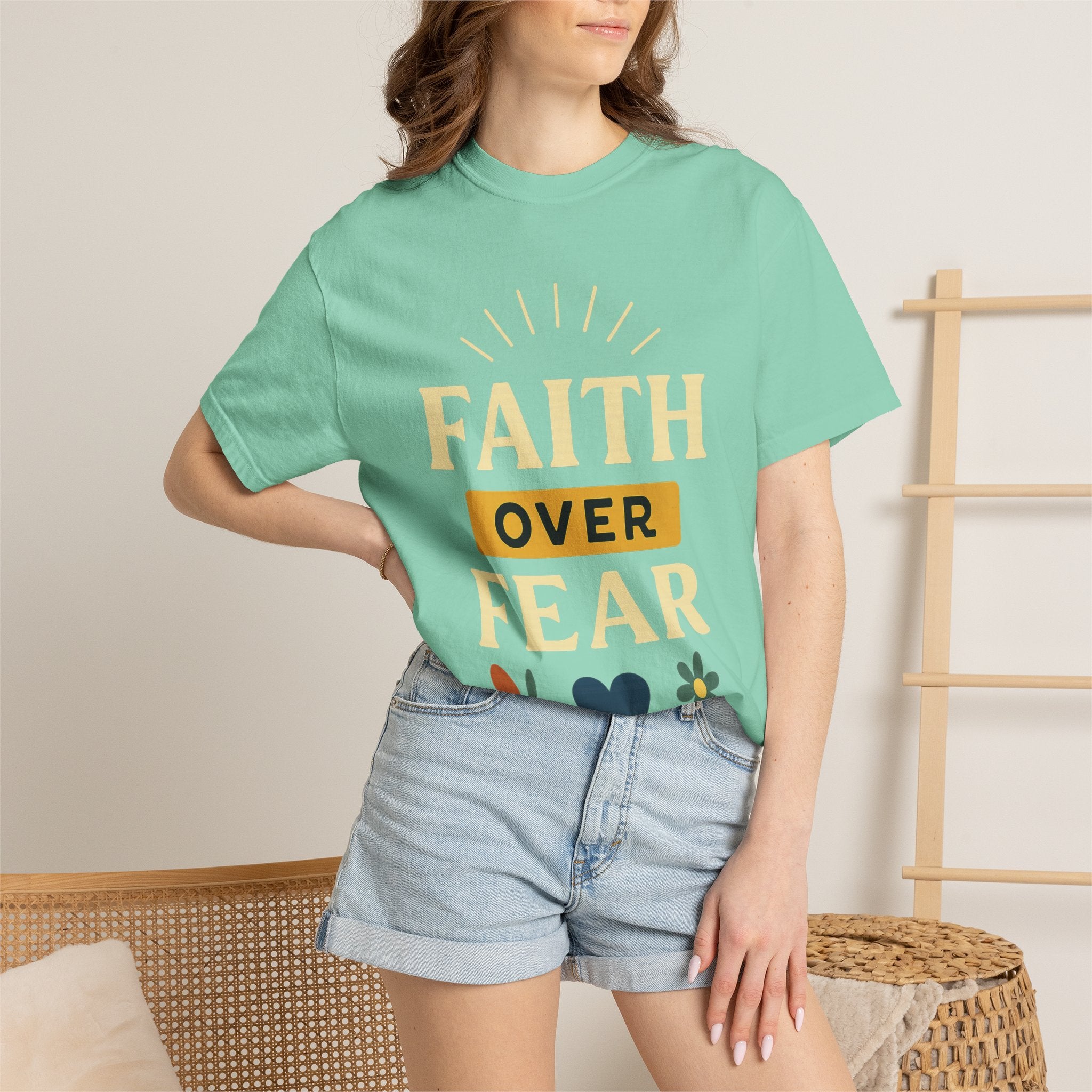 “Faith Over Fear” Unisex Garment-Dyed T-shirt
