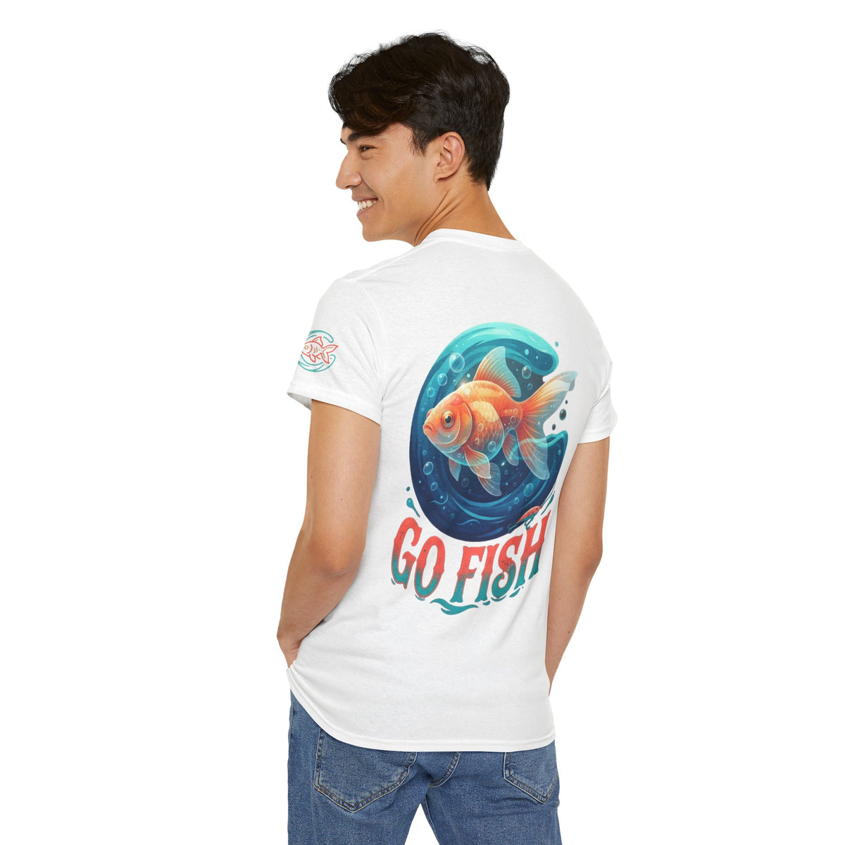 Color: White | Go Fish Premium Graphic Tee